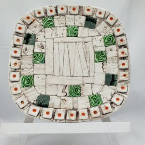 Antiqued Green Decorative Plate